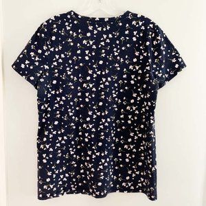 Banana Republic Navy Floral Tee